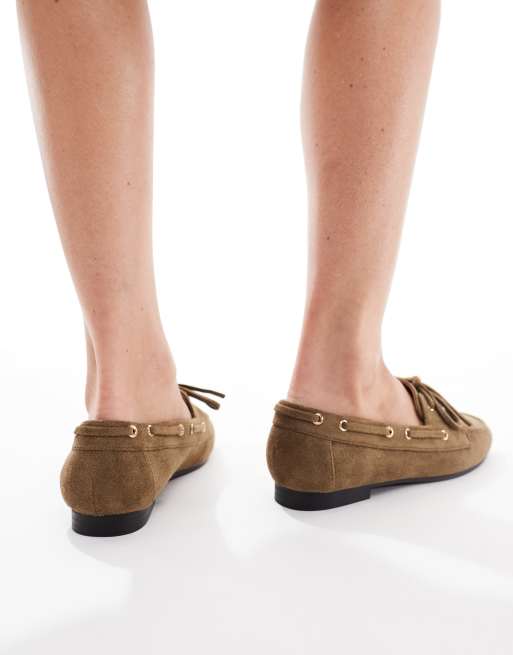 SEQWL Picnic boat shoes in olive