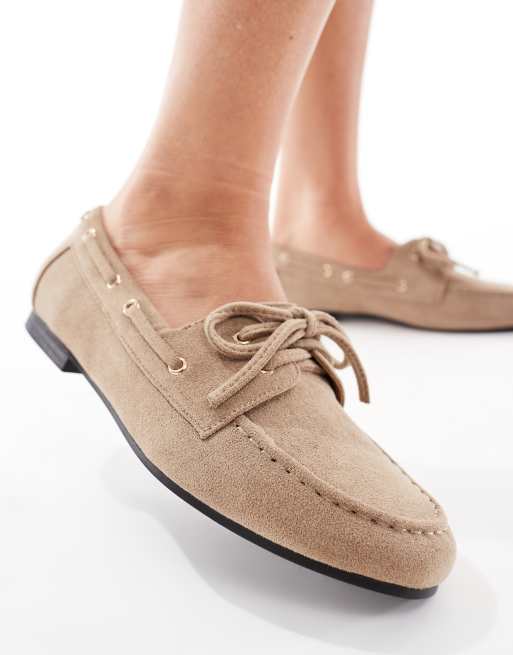 SEQWL Picnic boat shoes in taupe