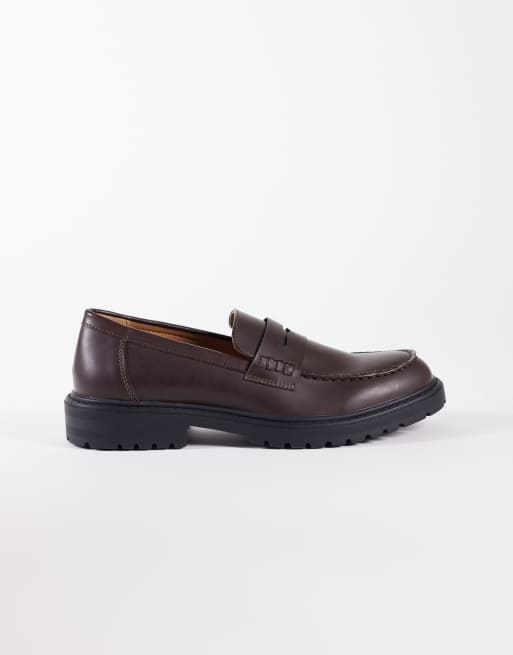 SEQWL - Pier - Bordeaux chunky loafers i PU med slitage