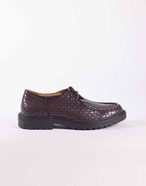 SEQWL - Pier - Chaussures à lacets effet tressé - Marron - view 1