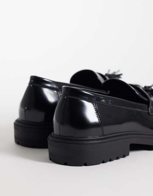 SEQWL Pier Chunky-Loafer mit Bommel in Mattschwarz, 3 von 4