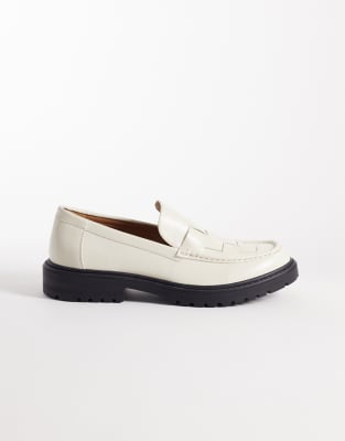  Pier chunky loafer with woven upper in off white