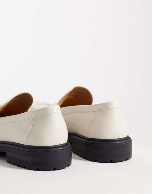 SEQWL Pier chunky loafers with woven upper in off white, 4 of 4