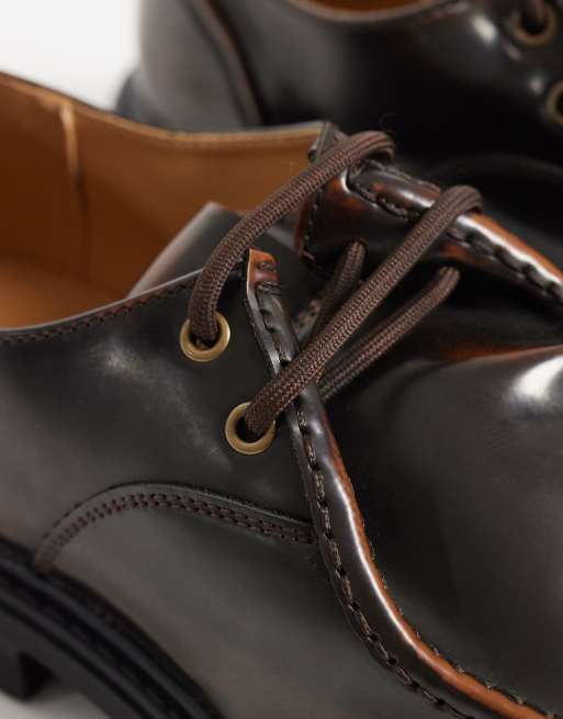 SEQWL Pier chunky veterchoenen in bruin, 3 van 4