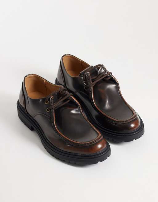 SEQWL Pier lace up chunky shoes in brown, 2 of 4
