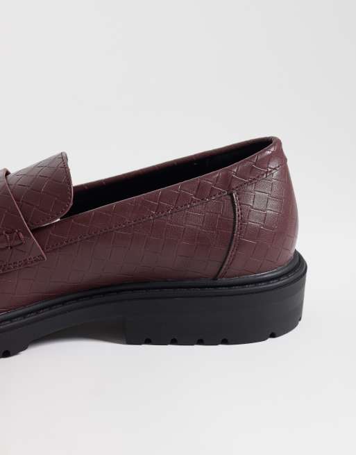 SEQWL Pier woven chunky loafers in burgundy, 4 of 4