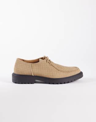 Seqwl Pier Woven Lace Up Shoe In Neutral