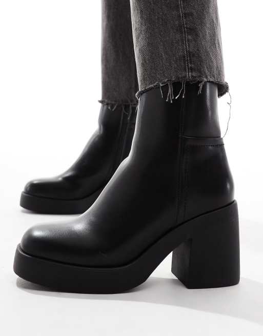 Plain black boots best sale