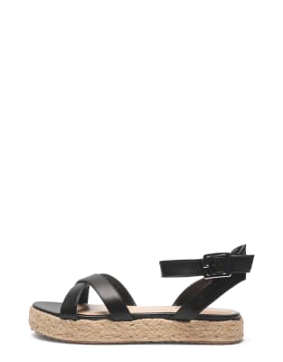  Platform wedge sandals with buckle strap 