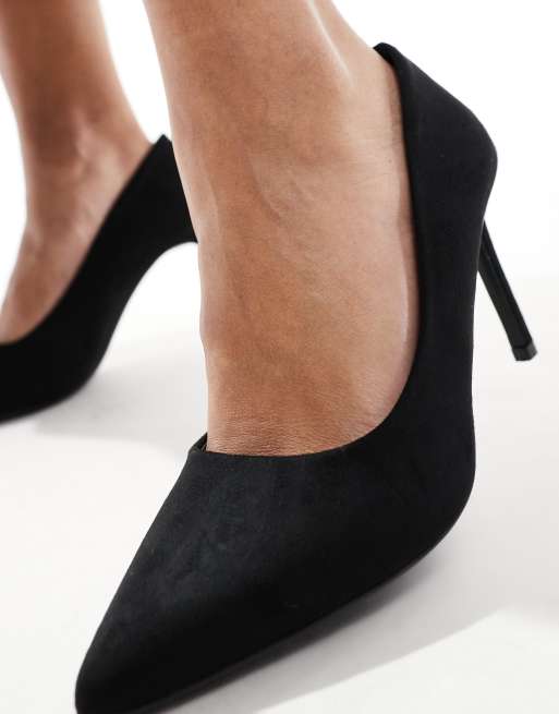 SEQWL pointed court shoes with stiletto heel in black, 4 of 4