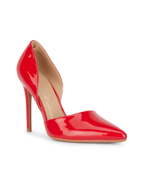 SEQWL Pointed toe pumps dress shoes with stiletto high heel in red - view 1