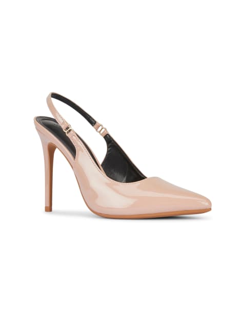 SEQWL Pointed toe slingbacks high stiletto heel pump shoes in caramel - view 1
