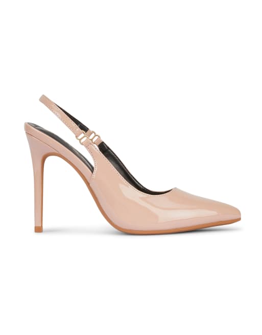 SEQWL Pointed toe slingbacks high stiletto heel pump shoes in caramel, 3 of 5