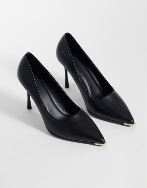 SEQWL pumps with gold detail in black, 2 of 4