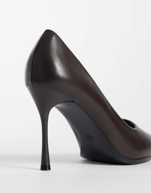 SEQWL pumps with gold detail in brown, 3 of 4