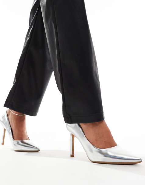 SEQWL - Puntige pumps met stilettohak in zilver - view 1