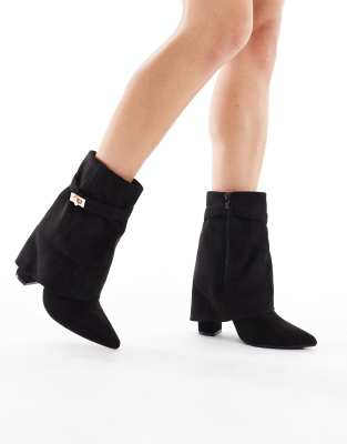 Seqwl Ranger Fold Over Ankle Boots In Black