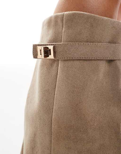 SEQWL Ranger fold over knee boots in taupe