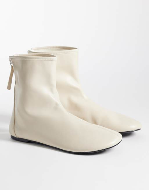 SEQWL refined ankle boots in white, 2 of 4