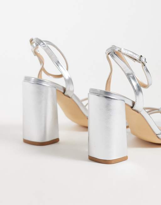 SEQWL Riemchen-Sandalette mit Blockabsatz in Silber, 4 von 4