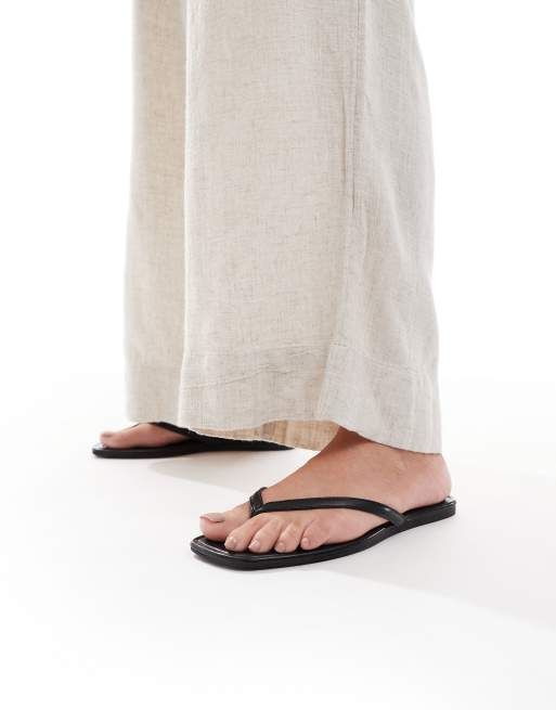 SEQWL – Rooney – Sandalen in Schwarz mit Zehensteg, 3 von 4