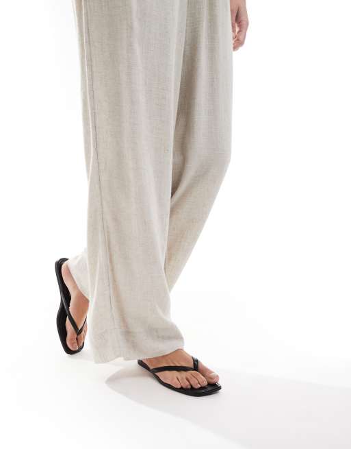 SEQWL Rooney thong sandals in black