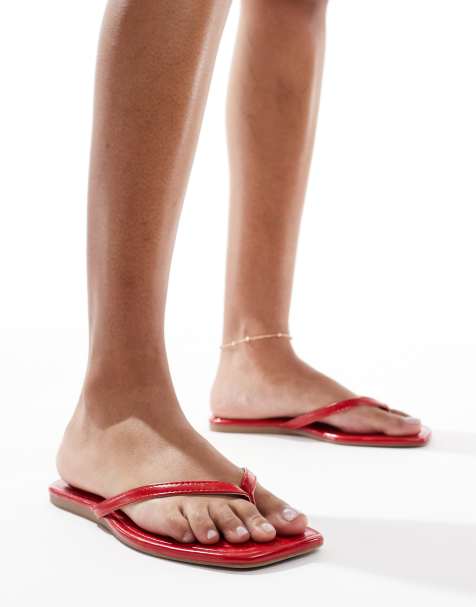 SEQWL – Rooney – Zehenstegsandalen in Rot - view 1
