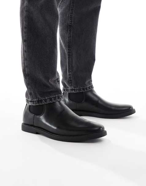 SEQWL round toe chelsea boots in black - view 1