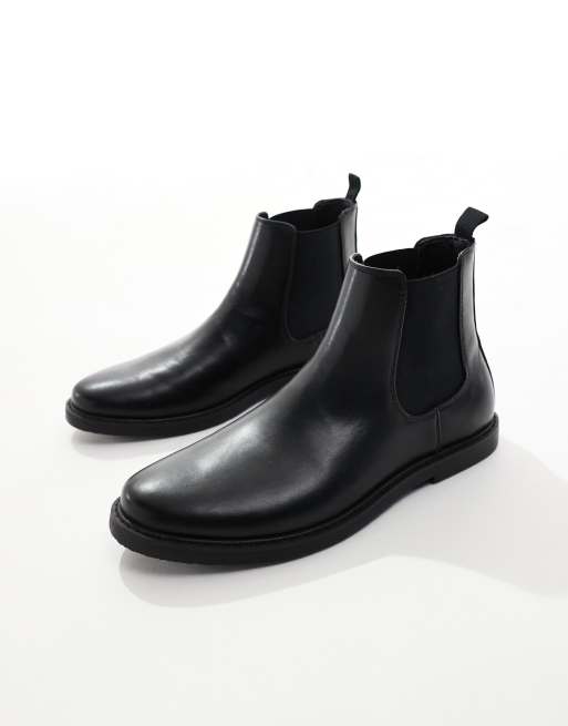 SEQWL round toe chelsea boots in black ASOS