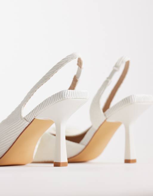 SEQWL – Salado – Absatzschuhe in Weiß mit Fersenriemchen und Schleife, 3 von 4