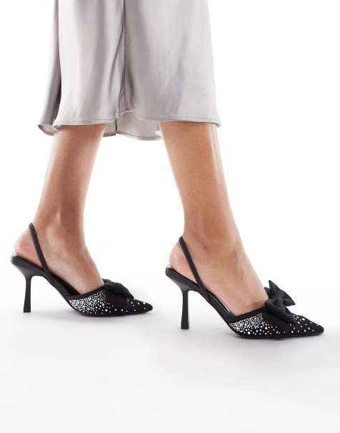 SEQWL Salado bow detail embellished heeled shoes in black - view 1