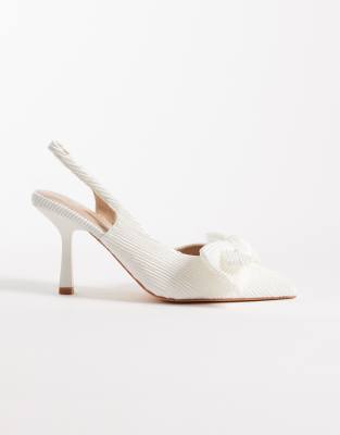 Salado - Chaussures à talon avec bride arrière et détail naud - Blanc 36