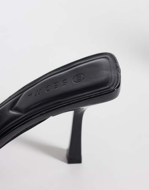 SEQWL Salado heeled court shoes in black, 2 of 4