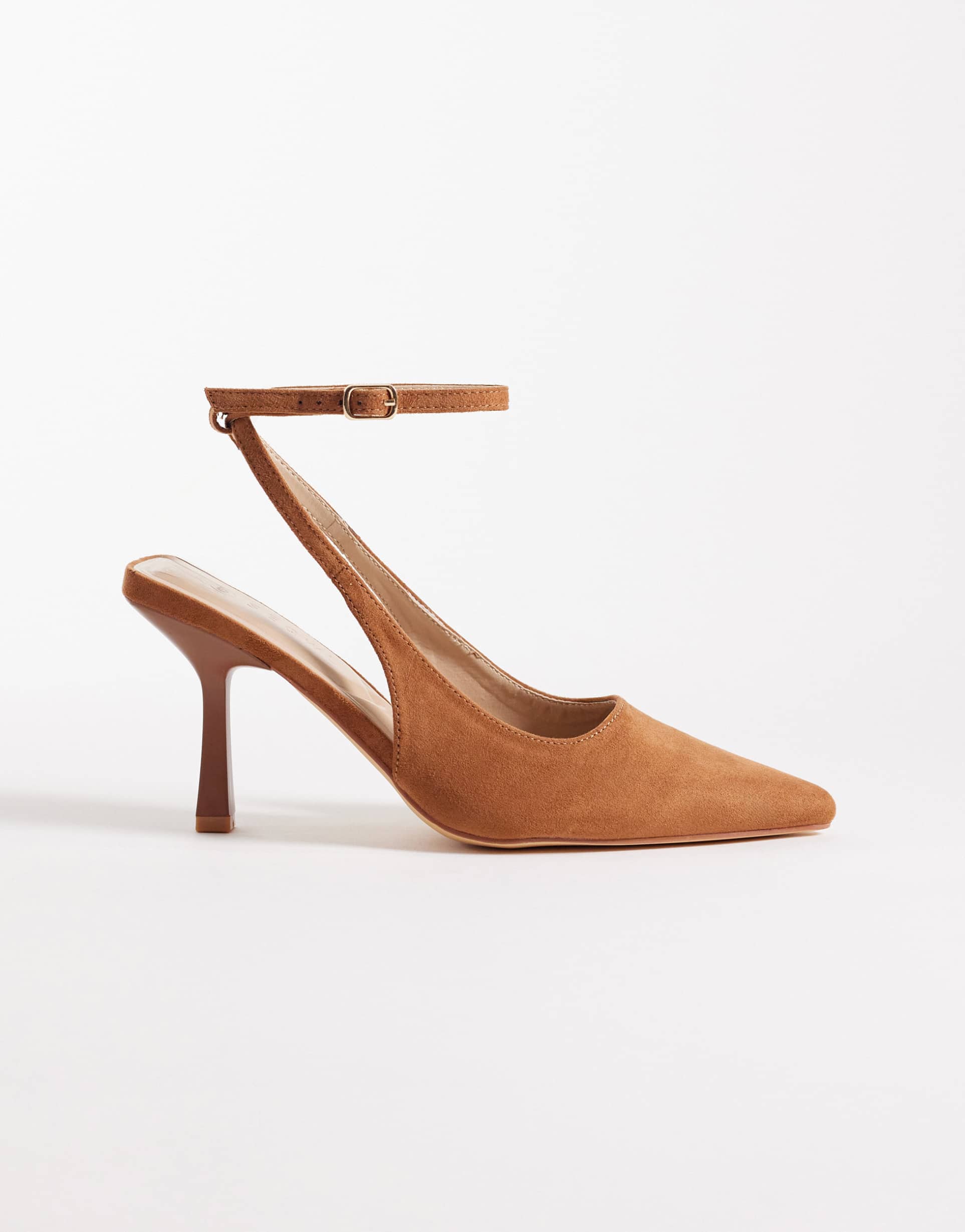 seqwl salado heeled pumps in tan suede