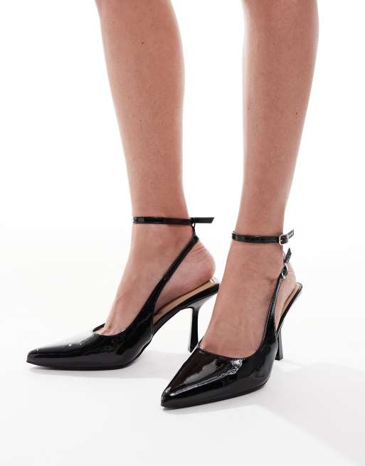 SEQWL - Salado - Scarpe con tacchetto a spillo e cinturino posteriore nere, 3 di 4