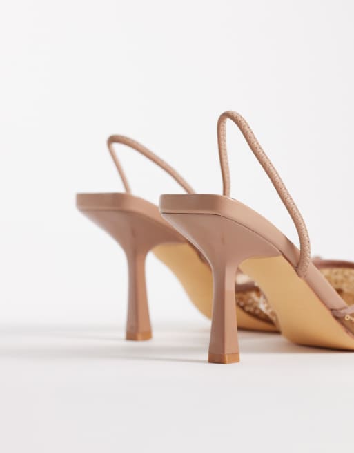 SEQWL - Salado - Scarpe con tacco color bronzo decorate con cinturino posteriore, 3 di 4