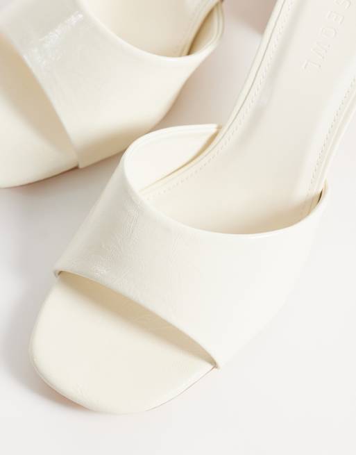 SEQWL sandalo con tacco Bora in crema, 3 di 4