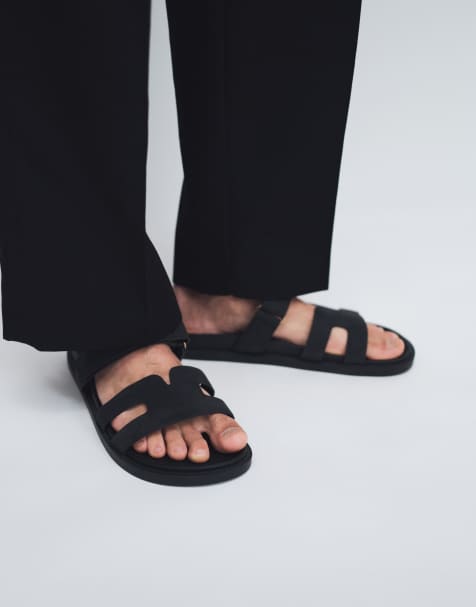 SEQWL sandals with straps in faux nubuck in black - BLACK - view 1