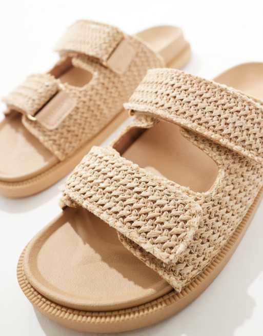 SEQWL sandals with straps in natural raffia