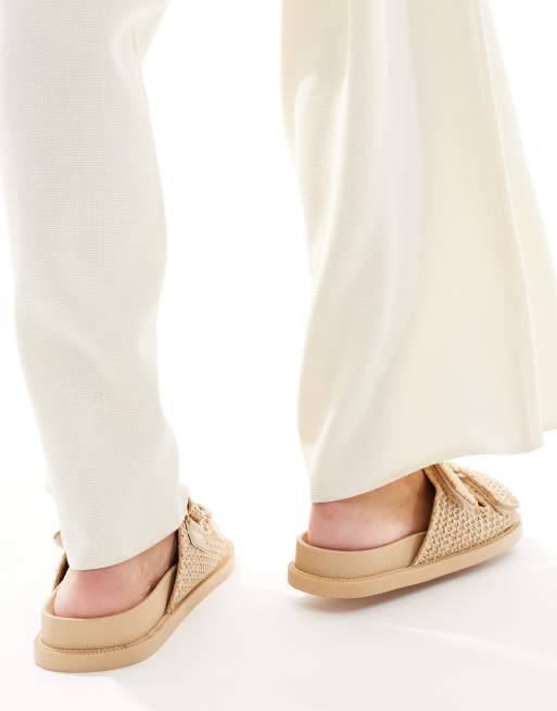 SEQWL sandals with straps in natural raffia