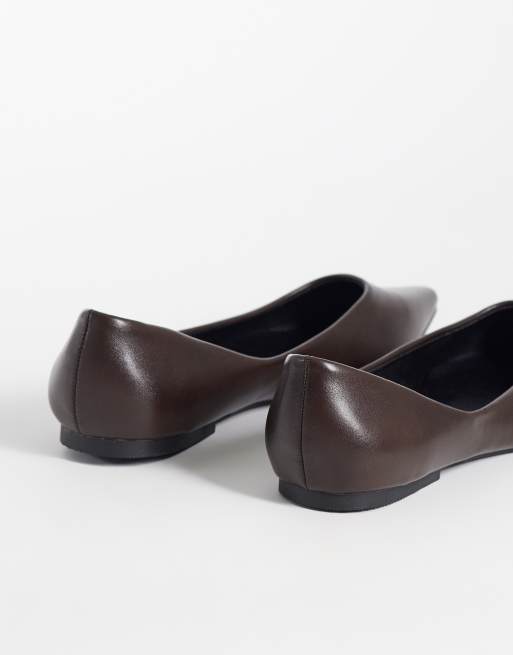 SEQWL - Scar - Ballerines larges à bout pointu - Marron chocolat, 4 de 4