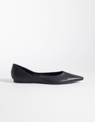 Seqwl Scar Pointed Ballet Flats In Black