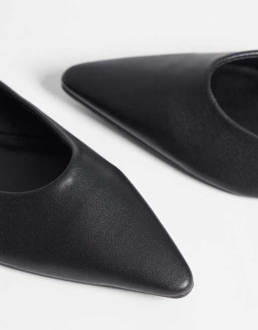SEQWL Scar pointed ballet flats in black, 3 of 4