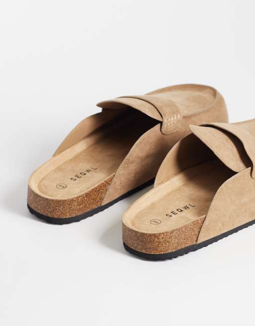 SEQWL schoenen met brede pasvorm Soda instapmuiltje in taupe, 4 van 4