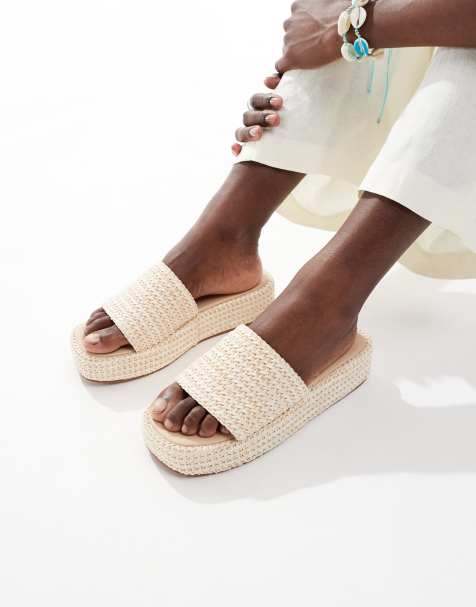 SEQWL Serena platform sandals in natural - view 1