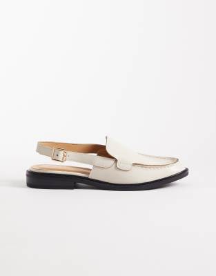 Seqwl Sling Back Loafers In White