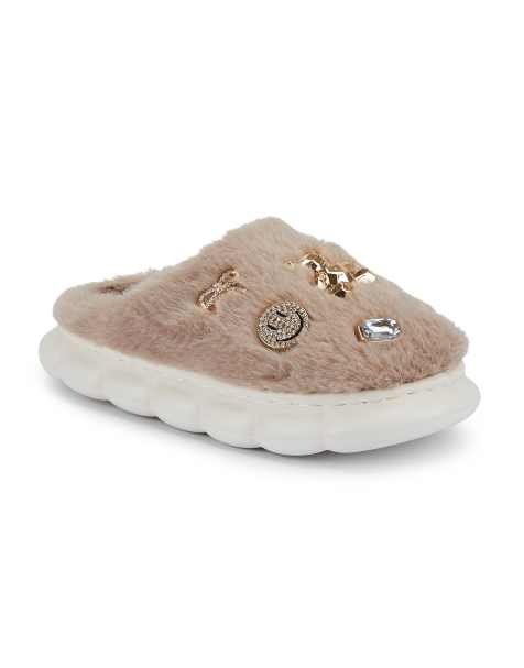 SEQWL Slip-on slipper with cushioned footbed in mocha - view 1