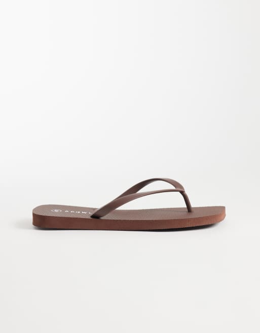 SEQWL slippers met vierkante neus in bruin, 3 van 4
