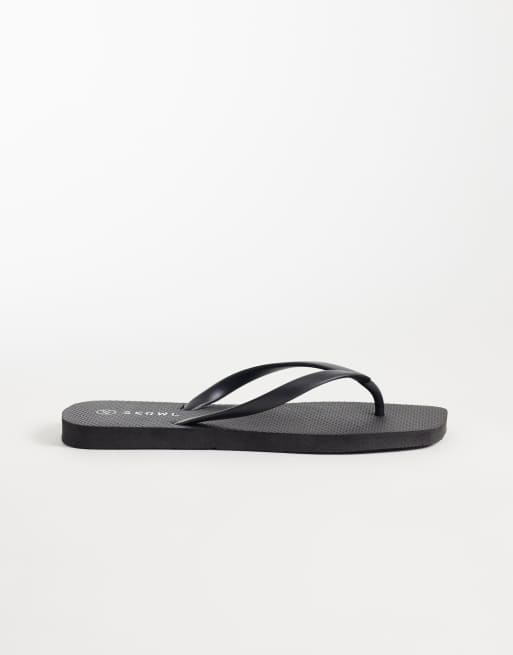 SEQWL slippers met vierkante neus in zwart, 4 van 4