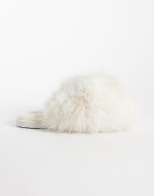 Seqwl Smarties Fluffy Pom Pom Slippers In Brown